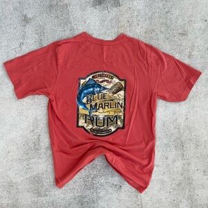 Blue Marlin Rum Graphic T Shirt Coral Faded Glory Medium Fishing Tee